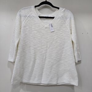 Reitmans Cream Cotton Knit Sweater Size M